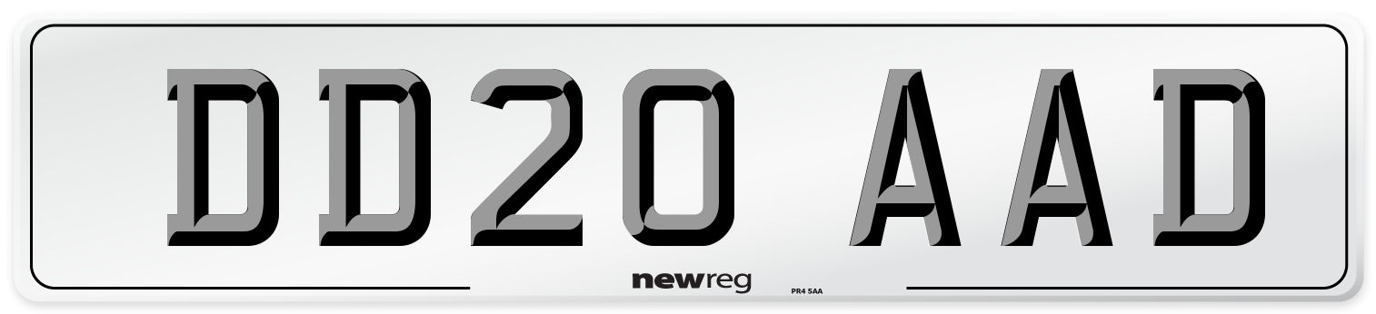 DD20 AAD Number Plate from New Reg